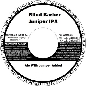 Kelso Beer Company Blind Barber Juniper IPA