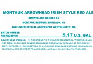 Montauk Brewing Montauk Arrowhead Irish July 2013