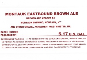 Montauk Brewing Montauk Eastbound Brown Ale July 2013