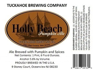 Tuckahoe Brewing Company Holly Beach Pumpkin Ale July 2013