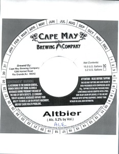 Cape May Brewing Company Altbier Ale August 2013