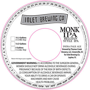 Inlet Brewing Company Monk IPA August 2013