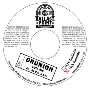 Ballast Point Brewing Company Grunion August 2013