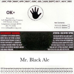 Left Hand Brewing Company Mr. Black August 2013