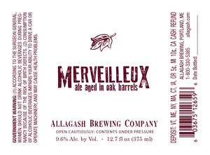 Allagash Brewing Company Merveilleux August 2013