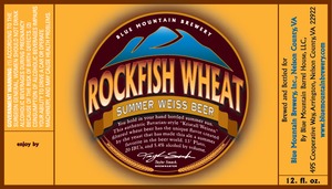 Blue Mountain Brewery Rockfish Wheat August 2013