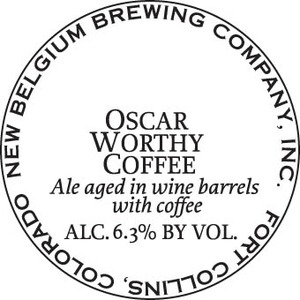 New Belgium Brewing Company Oscar Worthy Coffee August 2013