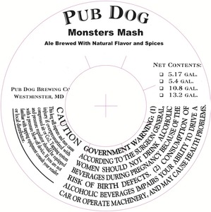 Pub Dog Monsters Mash