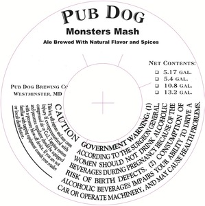 Pub Dog Monsters Mash