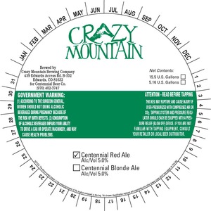 Crazy Mountain Centennial Red August 2013