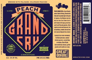Great Divide Brewing Company Peach Grand Cru August 2013