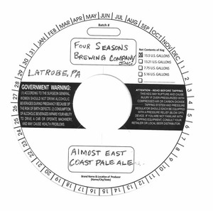Four Seasons Brewing Company, Inc. Almost East Coast Pale Ale