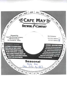 Cape May Brewing Company Pale Ale August 2013