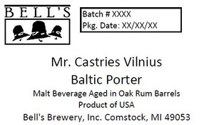 Bell's Mr. Castries Vilnius Baltic Porter August 2013