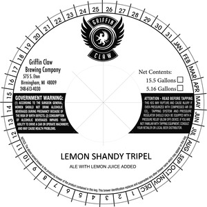 Griffin Claw Brewing Company Lemon Shandy Tripel