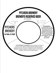 Pitchers Brewery Brewer's Reserved Beer 