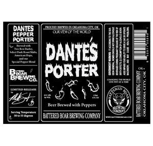 Battered Boar Brewing Company Dante's Porter August 2013