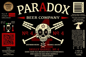 Paradox Beer Company Inc Skully Barrel No. 4 August 2013