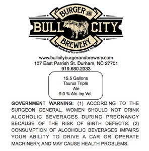 Bull City Burger And Brewery Taurus Triple August 2013