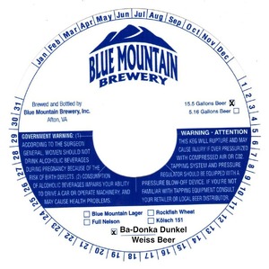 Blue Mountain Brewery Ba-donka Dunkel