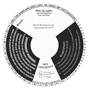 Barrier Brewing Co., LLC Rise Up Lights
