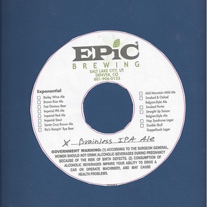 Epic Brewing Brainless IPA August 2013