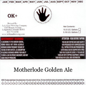 Left Hand Brewing Company Motherlode August 2013