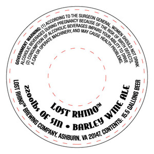 Lost Rhino Brewing Company 2200lbs Of Sin