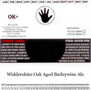 Left Hand Brewing Company Widdershins August 2013