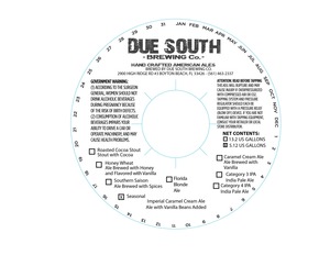 Due South Brewing Co Imperial Caramel Cream Ale September 2013