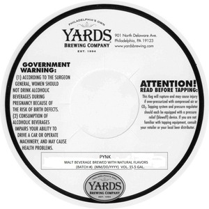 Yards Brewing Company Pynk September 2013