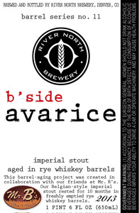 River North Brewery B Side Avarice September 2013