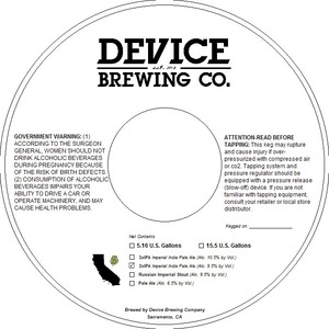 Device Brewing Co. August 2013