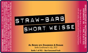 Smuttynose Brewing Co. Straw-barb Short Weisse September 2013