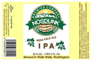 Nosdunk Brewing Company IPA September 2013
