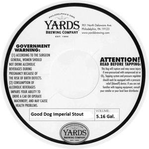 Yards Brewing Company Good Dog Imperial Stout September 2013