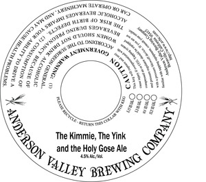 Anderson Valley Brewing Company The Kimmie, The Yink, And The Holy Gose