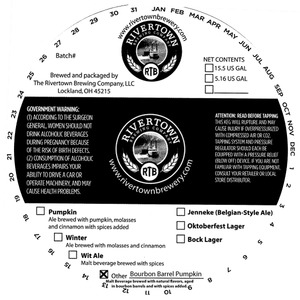 The Rivertown Brewing Company, LLC Bourbon Barrel Pumpkin