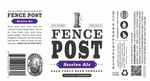 Back Forty Beer Company Fence Post September 2013