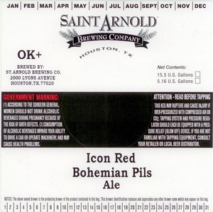 Saint Arnold Brewing Company Icon Red Bohemian Pils September 2013