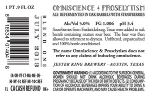 Jester King Brewery Omniscience & Proselytism