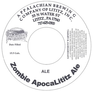 Appalachian Brewing Co Zombie Apocalititz Ale