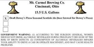 Mt. Carmel Brewing Company Dewey's Pizza Seasonal Scottish Ale