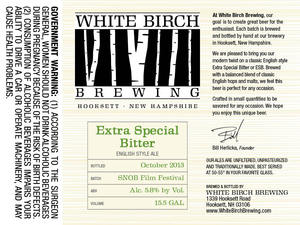 White Birch Brewing Extra Special Bitters September 2013