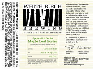 White Birch Brewing Maple Leaf Porter September 2013