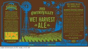 Mammoth Brewing Company Owens Valley Wet Harvest Black IPA September 2013