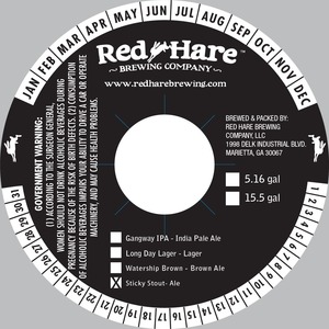 Red Hare Sticky Stout September 2013