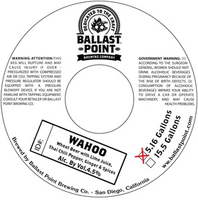 Ballast Point Brewing Company Wahoo September 2013