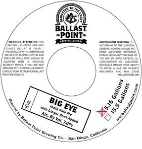 Ballast Point Brewing Company Big Eye September 2013
