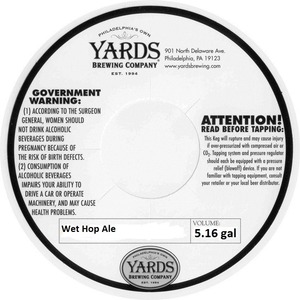 Yards Brewing Company Wet Hop September 2013